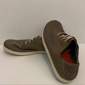 Olukai Nohea Moku Brown Lace  Mesh Canvas Sneaker